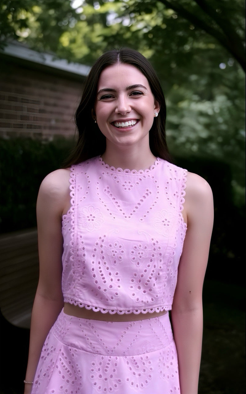 Eyelet Whisper Rose Set