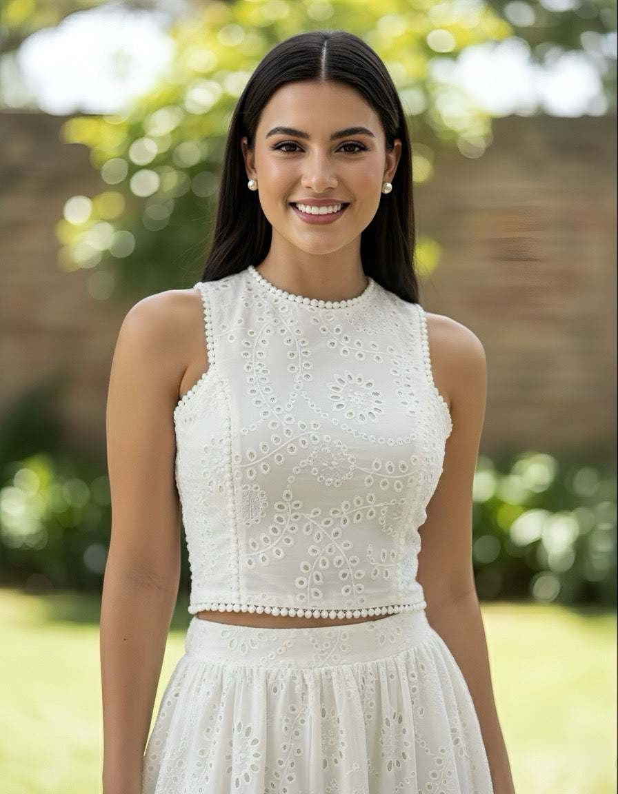 Eyelet Whisper white Set