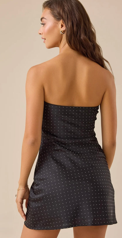 Carly Strapless Rhinestone Mini Dress