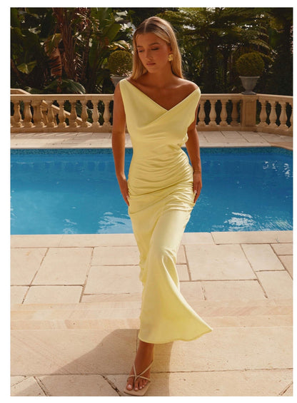 Be Mine Satin Maxi Dress