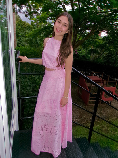 Eyelet Whisper Rose Set