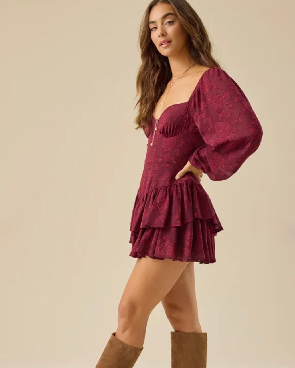 Tanner Jacquard Layered Romper