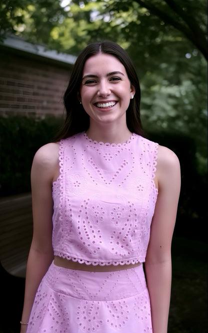 Eyelet Whisper Rose Set