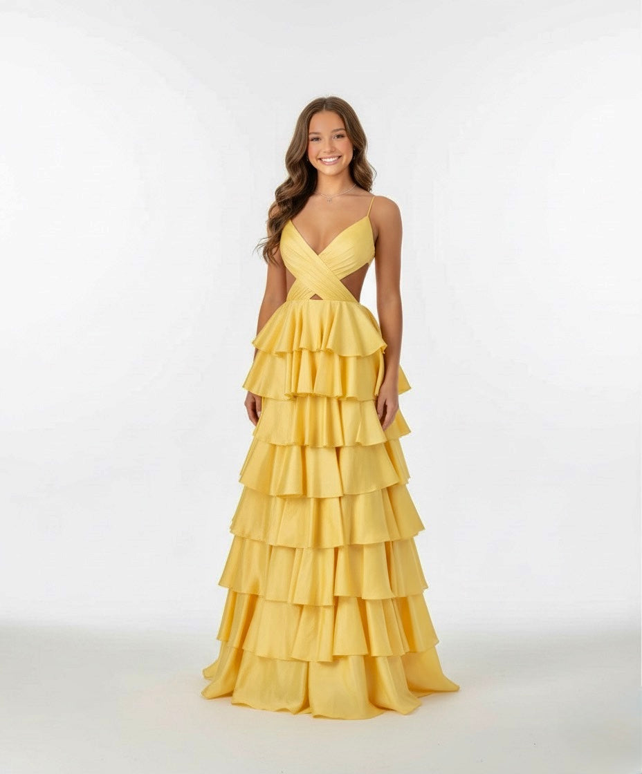 Sunny Cutout Ruffle Maxi Dress